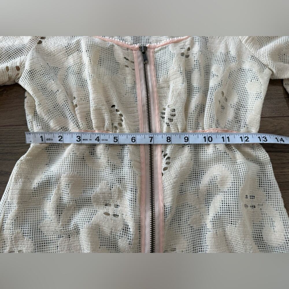 Free People Boho Antique Lace Picnic Bell Sleeve Dress In Buttercream Size Small - Picture 7 of 8